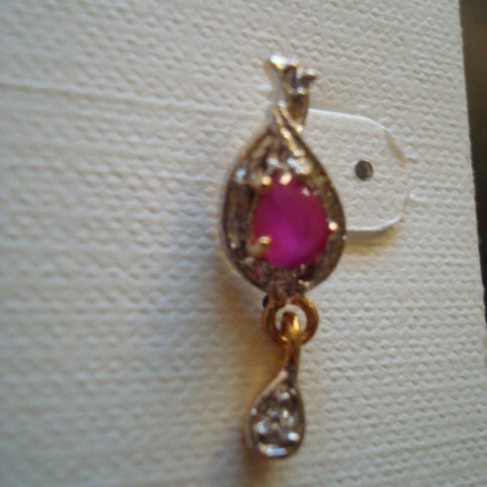 NIP RUBY PENDANT/EARRINGS SET - Picture 2 of 5